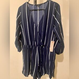 IRIS Striped Romper Blue & White Size L